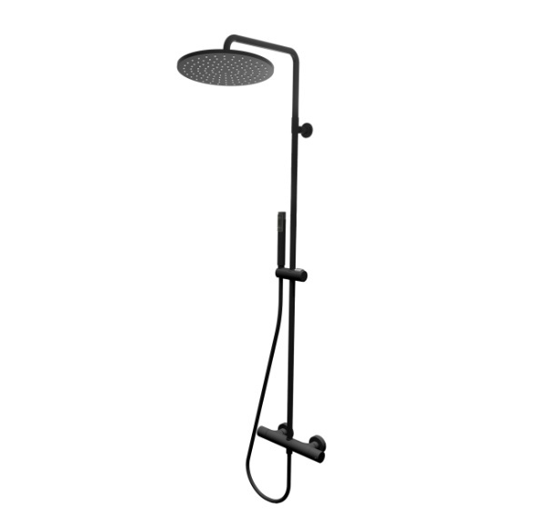 COSMO L10092 pea- ja käsidušiga termostaatsegisti komplekt- kroom, matt must