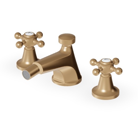 AGORA ZAG370 3-piece bidet mixer- 6 finishes, incl. 2 PVD finishes (pictured P31 PVD brushed English gold)