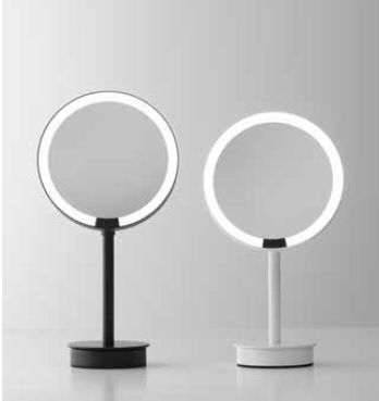 JUST LOOK PLUS SR LED cosmetic mirror, 5x or 7x magnification, motion sensor- chrome, matte white, matte black