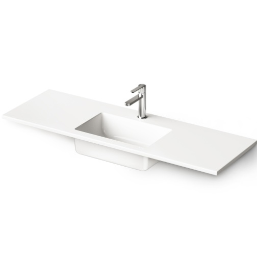 LOTO MINI 120 valamu mööblile ja seinale, 1200x400xh-18/160mm, CastStone läikivad viimistlused