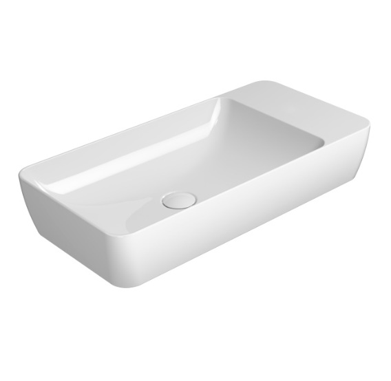 9882011 MODO countertop washbasin 700x350mm, Extraglaze glaze - glossy white, matte finishes: agave green, black, vintage rose, light gray, light beige, ice blue, dove gray, white