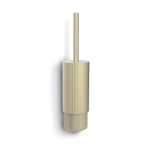 OF.LINE WBG wall-mounted toilet brush set, 44 x 10 x 11cm - ceramic/aluminum, many color combinations (champagner/dune pictured)