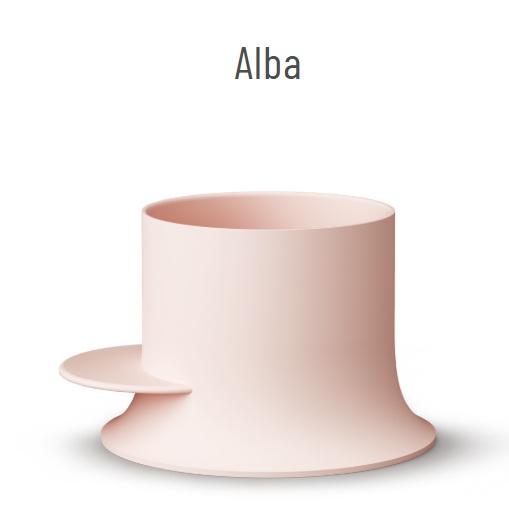 ALBA skulptuurne lesimisvann, d-1200/900xh-820mm- Silkstone matid viimistlused (pildil matt rose)