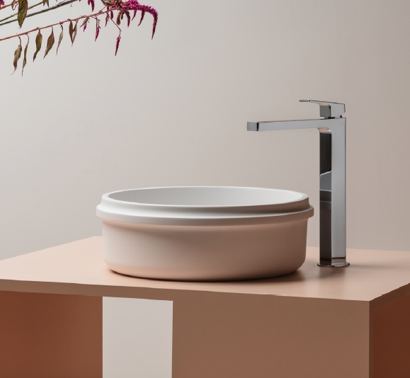 RISE 7RI200BI valamu tööpinnale 380xh-130mm- matt valge Cristalplant Biobased