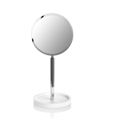 STONE KSA cosmetic mirror with base, 4x/1x, dia 165/180xh-400mm- white/chrome, black/chrome